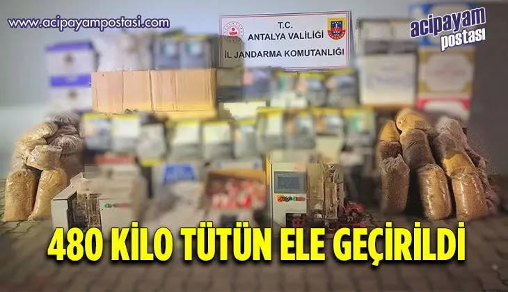 Antalya’da bir depoda 480 kilo tütün ele
                    geçirildi