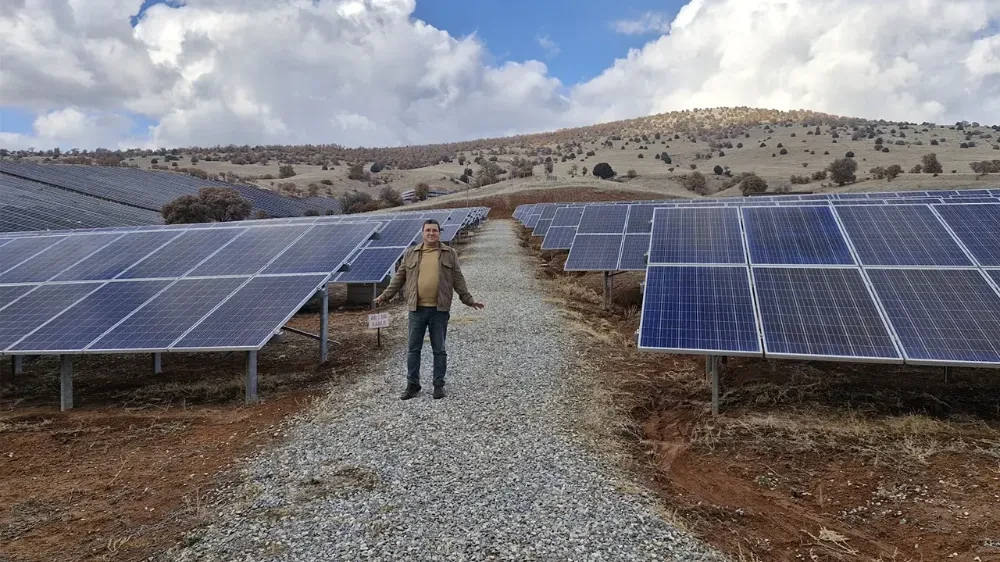 Güneş tarlalarında yağmur sevinci