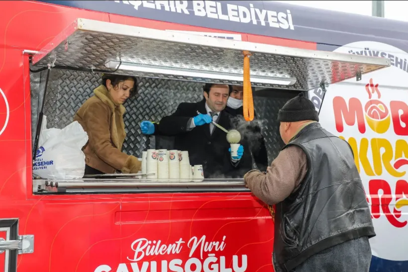 Mobil ikram aracı Acıpayamlıların içini ısıttı