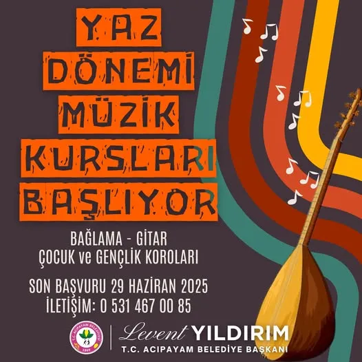 Acıpayam Belediyesi’nden Müzik Tutkunlarına Kurs Fırsatı